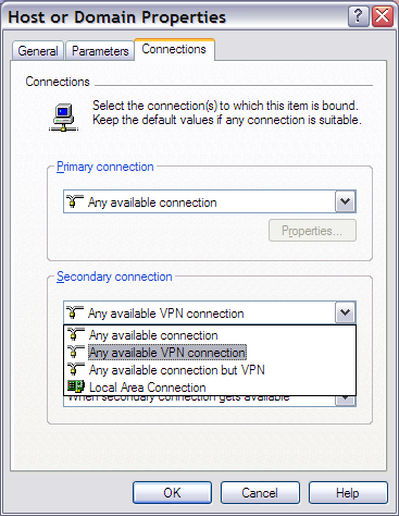 Host or Domain Properties